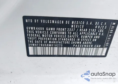2024 Volkswagen Jetta Gli 40Th Anniversary Edition from USA, damaged, VIN 3VW9T7BU5RM016273